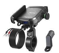 iMESTOU Support Téléphonique de Moto avec Chargeur USB Charge Rapide 3.0A Guidon/Vue Arrière Titulaire de Téléphone étanche Universel pour 3,5 "-6,8"