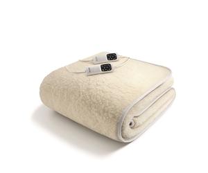 IMETEC 16634A Couverture Chauffante Double Adapto 6 Temp 100% Laine Mérinos