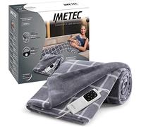 Imetec Couverture Chauffante Adapto Velvet Squares - Plaid chauffant 150x95 cm - 6 Températures, Motif Carreaux, Tissu Toucher Velours, Anti Surchauffe, Chauffage Rapide 150 W