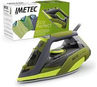 Imetec Fer à Repasser Eco Perfect - Fer Vapeur 2400 Watts Avec -35% de Consommation d'Eau et -25% de Consommation d'Énergie - Plaque Avec Revêtement Céramique Pro & Triple Protection Anticalcaire