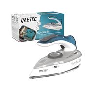Imetec Fer à Repasser Voyage Nuvola 2.0 - Fer Vapeur 1000 Watts - Semelle en Acier Inoxydable - Trousse Voyage Fournie - Poignée Pliante, Compact et Léger - Système Anti-Calcaire - Idéal Pour Voyage
