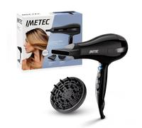 Imetec Sèche-cheveux S6 2200 W avec diffuseur et concentrateur, sèche-cheveux pour cheveux lisses, ondulés et bouclés, 2 vitesses, 3 températures, air froid, filtre amovible