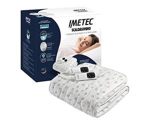 Imetec Surmatelas Chauffant 2 Places Adapto, 150x160 cm - 6 Températures, Tissu 100% Coton, Chauffage Rapide, Température Constante, Personnalisée - Chauffe-Lit Electrique XL Double Commande