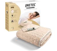Imetec - Surmatelas Chauffant - Chauffe-lit Pour Lit Double 150 x 80 cm - 2 Commandes avec 2 Températures, Tissu Matelassé, Lavable À La Main et en Machine à 30 °C - Fabriqué en Italie