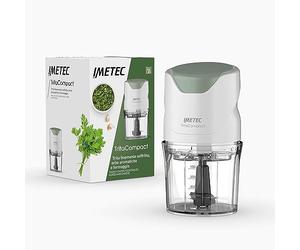 Imetec Tritacompact Hachoir Électrique, Lames en Acier Inoxydable, Capacité du Conteneur 400 ml, Fonctionnement sous Pression, Compact, 350 W