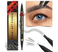 iMethod Microblading Crayon à sourcils - Eyebrow Pencil 2 en 1 à double extrémité avec applicateur à 3 micro-pointes fourchues et pointe pinceau précise pour créer des sourcils naturels, Gris Foncé