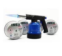 IMEX Brûleur à gaz - Chalumeau à souder professionnel avec allumage piézo et flamme réglable - Puissance de 2200 W - Idéal comme allume-barbecue, pour la cuisine, la soudure et le camping (brûleur à