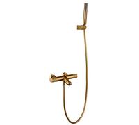 Imex BTD038-4OC Robinet de baignoire thermostatique or brossé avec tuyau et support, montage mural