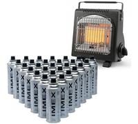 IMEX Chauffage au gaz pour camping - 1,7 kW Chauffage de tente mobile avec ODS sécurité de manque d’oxygène et protection anti-basculement - Radiateur à céramique pour extérieur, pêche et urgence