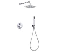 IMEX - Colonne de Douche Encastrée Salle de Bain Chrome | Colonne Douche Encastrable Laiton | Pommeau Douche Anti Calcaire en Acier Inoxydable S.304 | Série Monza