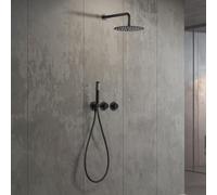 IMEX - Colonne de douche encastrée thermostatique sans robinet | Ensemble de douche avec pommeau et flexible | Robinetterie avec pommeau douche effet pluie | Débit de 12 l/min | Série Assen | Couleur