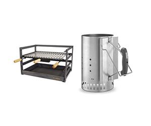 IMEX El Zorro 71479.0 tiroir Barbecue avec grille, noir, 72 x 41 x 35 cm & Weber 7416 - Cheminée à allumage Rapidfire