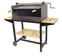 IMEX EL ZORRO 71541 Barbecue avec rehausseur Plateau en Bois/Grille INOX 50 x 40 x 100 cm Noir