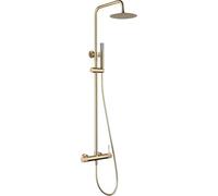 IMEX - Ensemble Colonne de baignoire et douche - Barre de douche Choisir entre robinetterie thermostatique ou robinetterie monocommande - Série Line Oro Brossé - Monocommande - BTD038/OC