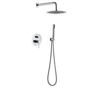 IMEX - Ensemble de douche, Kit monocommande douche encastré mural - 2 voies - SERIE LINE Chrome - GPD038
