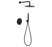 IMEX - Ensemble de douche - Kit monocommande douche encastré mural - 2 voies - SERIE LINE Noir Mat - GPD038/NG