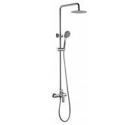 Imex Ensemble de douche monocommande composé d'une barre de douche, d'une télévision de douche, d'un pommeau de douche, d'un flexible et d'une colonne de douche avec barre extensible Série URAL