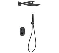 IMEX GPH035/NG HIDRA Conjunto De Ducha Empotrado Termostático Negro Mate