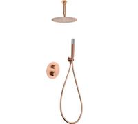 IMEX GTP059/ORC PIAMONTE Conjunto Ducha Termostático Empotrado Oro Rosa Cepillado