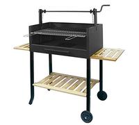 'Imex la Renard 71504-barbecue avec roulettes élévateur et Grille Acier galvanisé 135 x 75 x 42 cm, Couleur : Noir