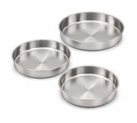 IMEX Lot de 3 Plaques de Cuisson Rondes en Acier Inoxydable 28/32/36 cm