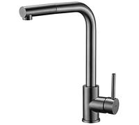 Imex Malta - Robinet de cuisine monocommande avec douche amovible, robinet d'évier, robinet de cuisine monocommande - Balck Gun Metal - GCE006/BGM