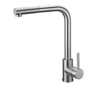 Imex Malta - Robinet de cuisine monocommande avec douche amovible, robinet pour évier avec 2 modes de pulvérisation, robinet de cuisine monocommande (acier inoxydable) - GCE006/AC