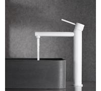 Imex Milos Stick Robinet mitigeur de lavabo à bec haut Blanc mat