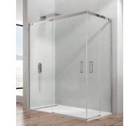 Imex - Paroi de douche chromée 2 portes fixes + 2 coulissantes 75 x 70 cm | Paroi en verre réversible, largeur adaptable et hauteur 195 cm | Verre avec épaisseur 6 mm et fermeture magnétique