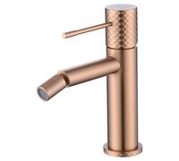 IMEX - Robinet Bidet Or Rose Brossé | Robinet Monocommande Bidet pour Salle de Bain | Mitigeur de Eau Chaude et Froide | Installation Facile | Série Gênes