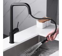 Imex - Robinet de cuisine amovible | Robinet mitigeur d'évier avec diffuseur | Robinetterie de cuisine avec manche flexible à 360° | Série Bonn | Couleur Black Gun Metal