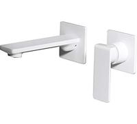 IMEX Robinet de lavabo encastré avec bec et poignée - Série Fidji Blanc mat - GLF016/BL
