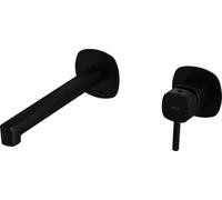 IMEX - Robinet de lavabo encastré noir mat | Robinet de lavabo mitigeur mural mitigeur eau froide et chaude | Robinetterie en laiton avec cartouche céramique Ø35 mm | Série Toscane