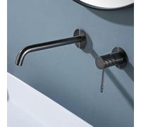IMEX - Robinet de lavabo encastré noir | Robinet de lavabo mural mitigeur eau froide et chaude | Robinetterie en laiton avec cartouche céramique Ø35 mm | Série Bless