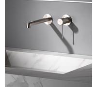 IMEX - Robinet de Lavabo Encastré | Vasque a Encastrer Salle de Bain avec Eau Froide et Chaude | Robinet Mitigeur Mural Économie D'eau | Série Line