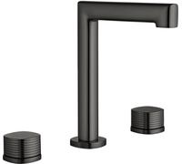 Imex - Robinet de lavabo noir | Robinet de salle de bain mitigeur avec eau froide et chaude | Robinet à bec bas fabriqué en laiton | Économie d'eau et installation facile | Série Firenze | Couleur