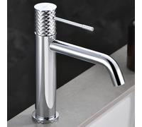 IMEX - Robinet Lavabo Chromé | Robinet Salle de Bain Monocommande avec Eau Froide et Chaude | Robinetterie de Bec Bas Fabriqué avec Laiton | Économie D'Eau et Installation Facile | Série Gênes