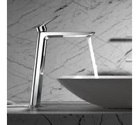 Imex - Robinet mitigeur lavabo bec haut | Robinet de salle de bain mélangeur eau froide et chaude | Robinet lavabo sur plan de travail | Économie d'eau | Série Belgique | Couleur chromée