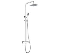 Imex S.304 Colonne de douche avec robinet thermostatique Carré Acier Inoxydable S.304 20 x 20 cm Extra plat Anticalcaire Finition chromée