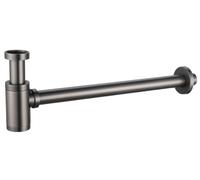 IMEX - Siphon pour lavabo ou bidet, Set de vidange - Piège avec ouverture de nettoyage + instructions d'installation - Siphon de conception, Siphon de tuyau Black Gun Metal - SCL002/BGM