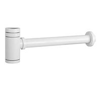 IMEX - Siphon pour lavabo ou bidet, Set de vidange - Piège avec ouverture de nettoyage + instructions d'installation - Siphon de conception, Siphon de tuyau blanc mat - SCL002/BL