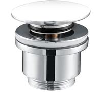 IMEX VCC003 Robinet à click Clack Convient pour lavabos et bids, vidange de lavabo facile installation bouchons de vidange universel avec ou sans trop-plein, Pop-Up Céramique Blanc brillant