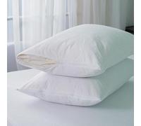 IMFAA Lot de 2 protège-oreillers imperméables en tissu éponge avec fermeture éclair - Housses coussin douces et confortables hypoallergéniques respirantes