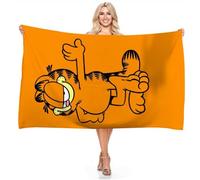 IMFLY Garfild Garfield Serviette 70 x 140 cm - Serviette de plage - Serviette de plage avec nom - Serviette de bain pour enfant (A, 80 x 160 cm)