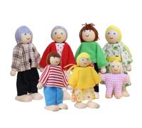 imFreienawn Dollhouse People 7pcs Dress-up Family Dollhouse Dolls Mignons Petites poupées en Bois incluent Grand-père, Grand-mère, Maman, Papa, garçon et Fille 1Dollhouse People