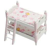 imFreienawn Meubles de Maison de poupée Miniature, 1 lit superficie en Bois à 12 échelles avec échelle, lit poupée décoration Bricolage pour Accessoires Maison Miniature, Style 1 couchette