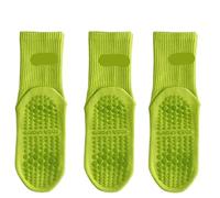 IMGASDCSD Chaussettes antidérapantes, Chaussettes de Pilates 3 Pairs Women's Cotton Solid Mid Calf Yoga Socks Sports Fitness Sizes 36-42 Multicolor(Style8)