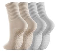 IMGASDCSD Chaussettes antidérapantes, Chaussettes de Pilates Non-Slip Yoga Socks for Women Pack of 2 Multicolor(2pairs-Mix Colours 5)