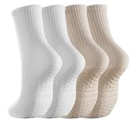 IMGASDCSD Chaussettes antidérapantes, Chaussettes de Pilates Non-Slip Yoga Socks for Women Pack of 2 Multicolor(2pairs-Mix Colours 2)