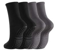 IMGASDCSD Chaussettes antidérapantes, Chaussettes de Pilates Non-Slip Yoga Socks for Women Pack of 2 Multicolor(2pairs-Mix Colours 6)